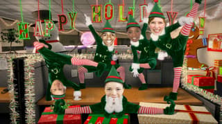 custom elves holiday cards