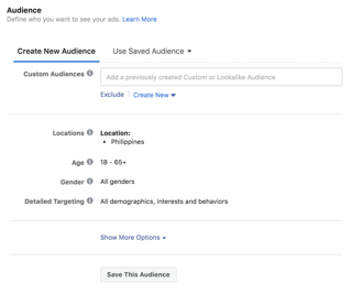 Facebook advertising tool