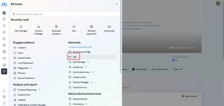 meta business suite dashboard all tools