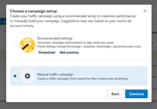 choose campaign set up example