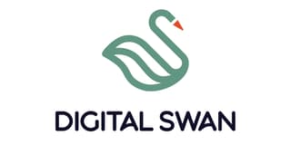 Digital swan contemporary logo design