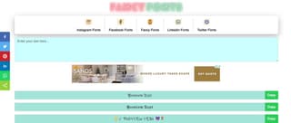 page to get fonts for instagram