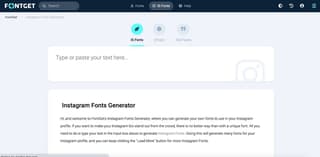 page to get fonts for instagram