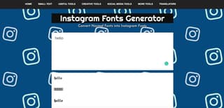 page to get fonts for instagram