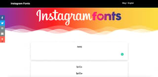 page to get fonts for instagram