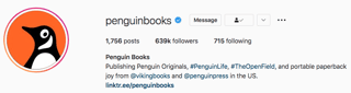 Penguin books Instagram account