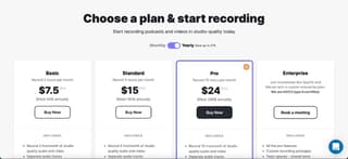 Riverside.fm pricing