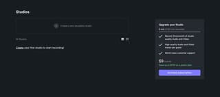 Riverside podcasting dashboard