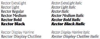 Example of Rector font style