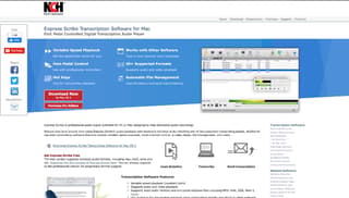 Express Scribe transcription software website screenshot