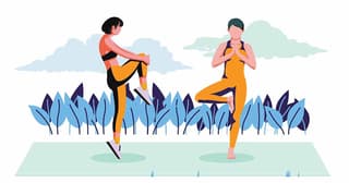 illustration of women stretching