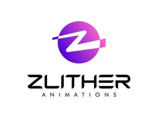 purple logo for animation company