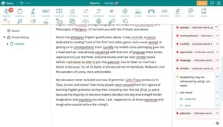 ProWritingAid screenshot featuring writing littered with spelling errors