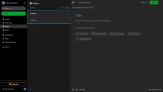 Blank note screenshot in Evernote
