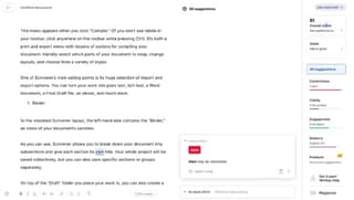 Grammarly web app with a block of writing being analyzed