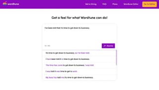 Rewrite tool on Wordtune website