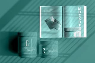 Cool teal design mockup for a cosmetics company