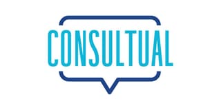 blue consulting logo with word bubble