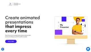 Home page for Powtoon multimedia presentation software