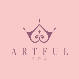 spa logo with pink crown shape