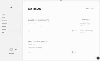 Screenshot of a blank Squarespace blog