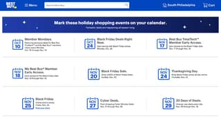 Best Buy holiday season sales calendar