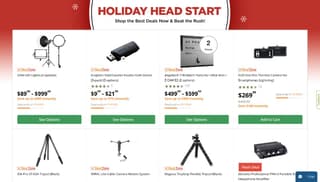 B&H holiday sales site screenshot