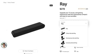 Sonos Ray speaker product page design