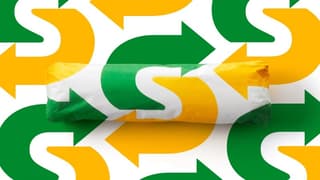 Subway sandwich wrapper with modern S logo by Turner Duckworth