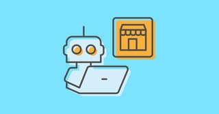 robot illustration for AI ecommerce trends