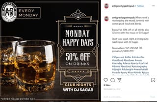bar social media marketing example