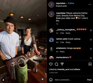 bar social media marketing example