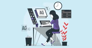 logo designer working