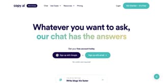 Copy.ai content creation copywriting website screenshot