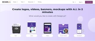 Designs.ai website screenshot