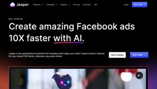 Jasper AI content creation website screenshot