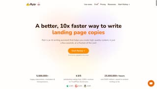 Rytr writing assistant website screenshot