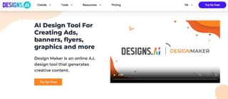 Screenshot from Design.AI graphic design software 
