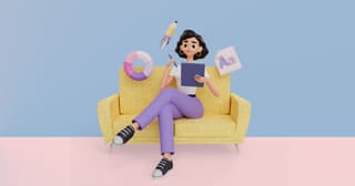 illustration of woman sitting