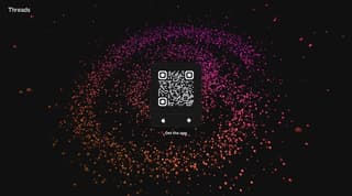 Screenshot of the Threads website with a QR code to download the app