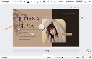 Canva editor interface