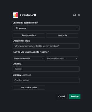 Slack interface