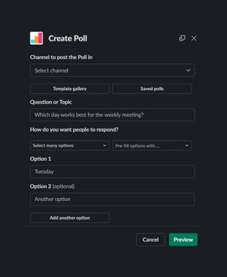 Slack interface