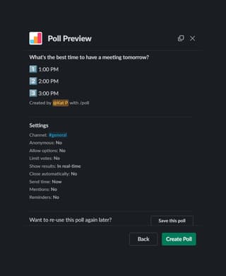 Slack interface