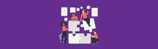 illustration of people and puzzle
