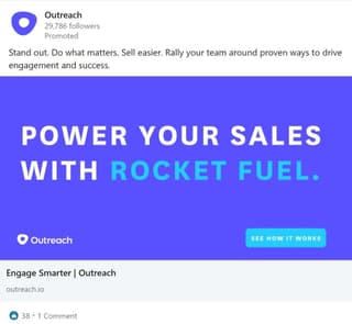 linkedin ad from outreach