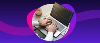 man typing